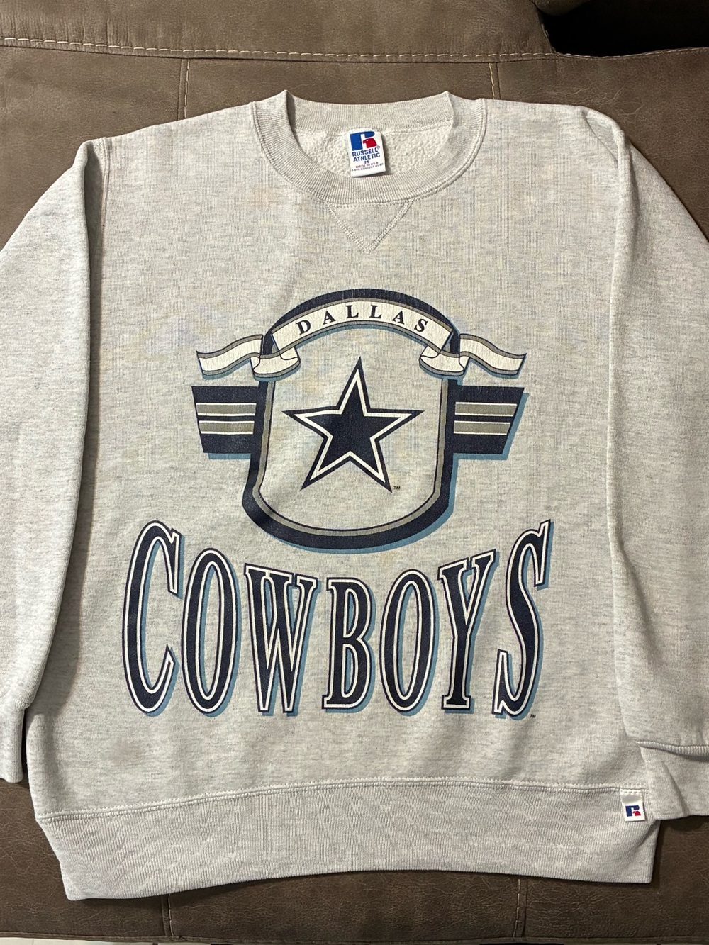 Vintage Dallas Cowboys Grey Crewneck Russell Athletic Size M Made In USA